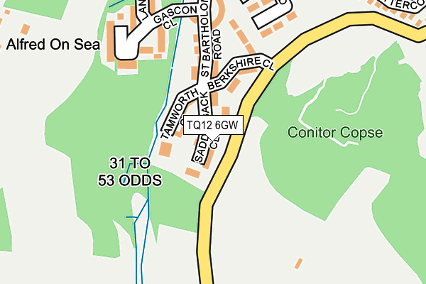 TQ12 6GW map - OS OpenMap – Local (Ordnance Survey)