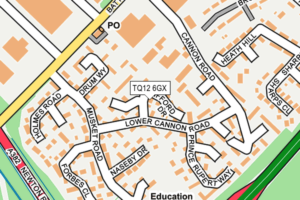 TQ12 6GX map - OS OpenMap – Local (Ordnance Survey)