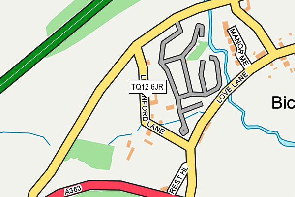 TQ12 6JR map - OS OpenMap – Local (Ordnance Survey)