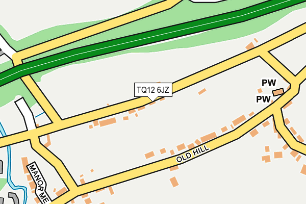TQ12 6JZ map - OS OpenMap – Local (Ordnance Survey)