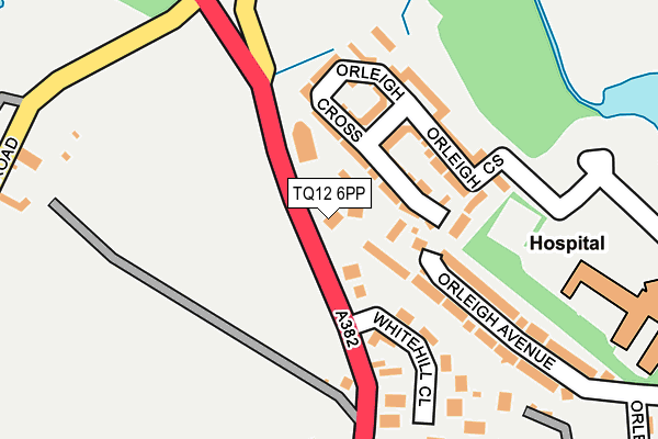 TQ12 6PP map - OS OpenMap – Local (Ordnance Survey)