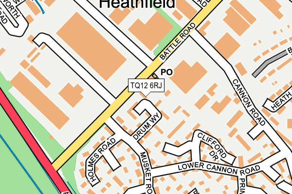 TQ12 6RJ map - OS OpenMap – Local (Ordnance Survey)