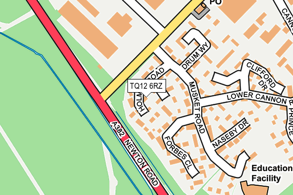 TQ12 6RZ map - OS OpenMap – Local (Ordnance Survey)
