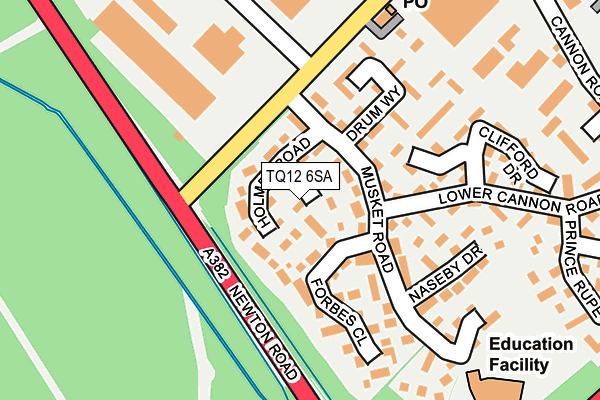 TQ12 6SA map - OS OpenMap – Local (Ordnance Survey)