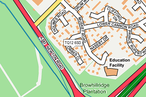 TQ12 6SD map - OS OpenMap – Local (Ordnance Survey)