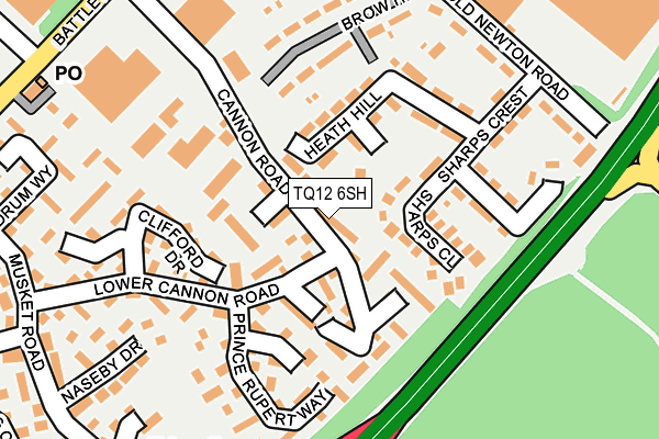 TQ12 6SH map - OS OpenMap – Local (Ordnance Survey)