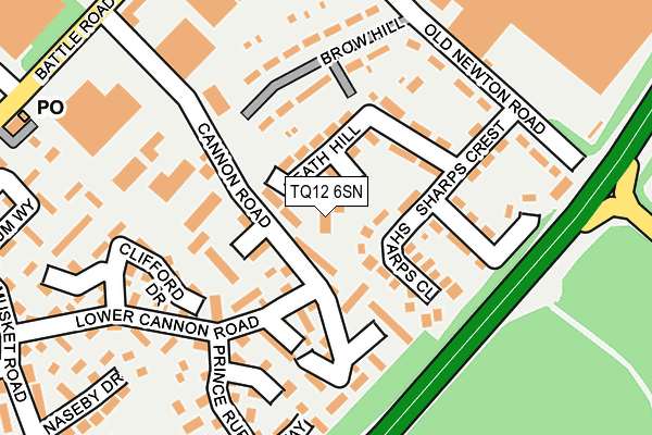 TQ12 6SN map - OS OpenMap – Local (Ordnance Survey)