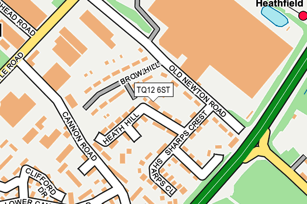 TQ12 6ST map - OS OpenMap – Local (Ordnance Survey)