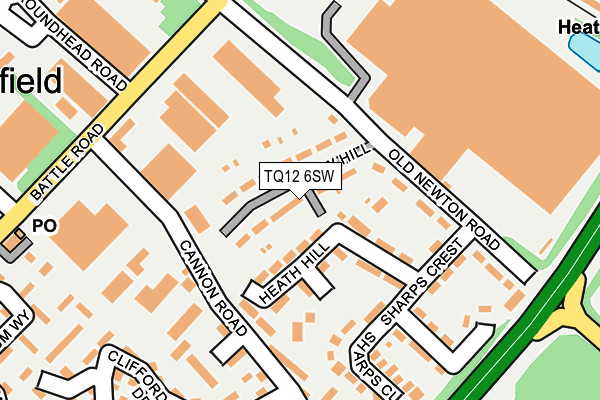TQ12 6SW map - OS OpenMap – Local (Ordnance Survey)