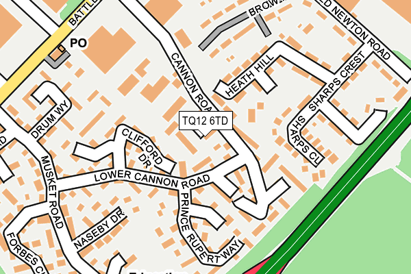 TQ12 6TD map - OS OpenMap – Local (Ordnance Survey)