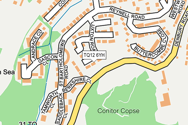 TQ12 6YH map - OS OpenMap – Local (Ordnance Survey)
