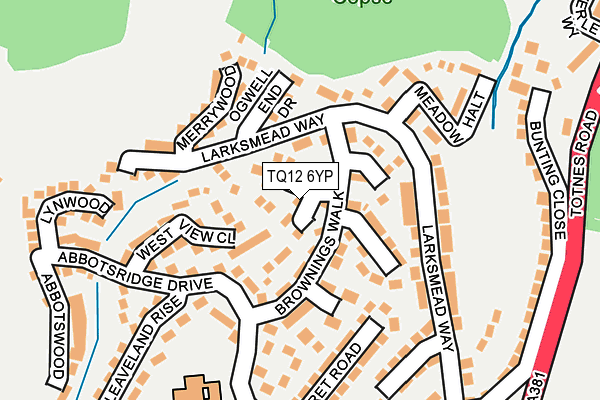 TQ12 6YP map - OS OpenMap – Local (Ordnance Survey)