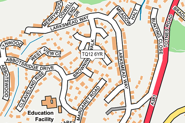 TQ12 6YR map - OS OpenMap – Local (Ordnance Survey)