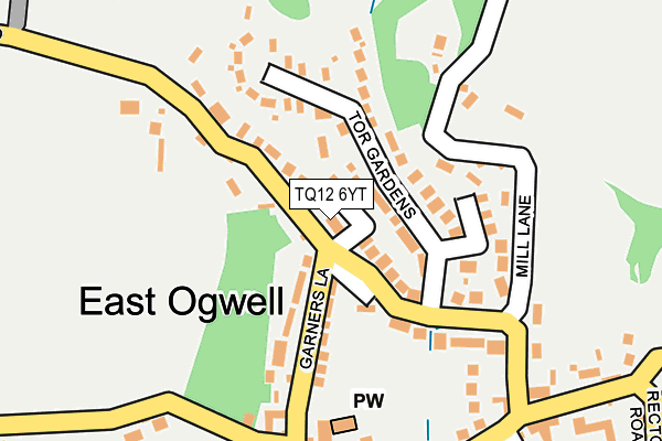 TQ12 6YT map - OS OpenMap – Local (Ordnance Survey)