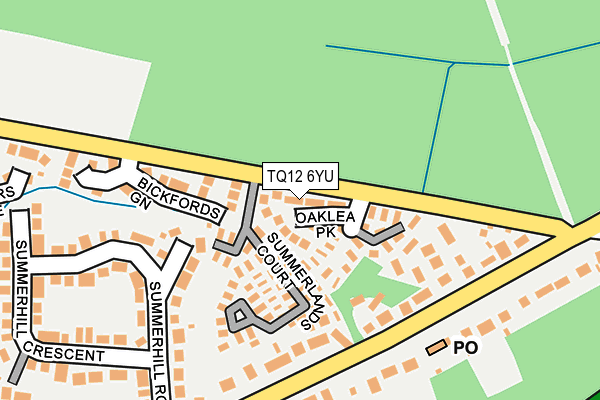 TQ12 6YU map - OS OpenMap – Local (Ordnance Survey)