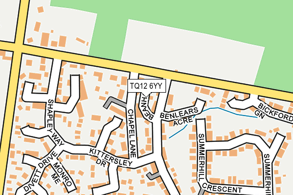 TQ12 6YY map - OS OpenMap – Local (Ordnance Survey)