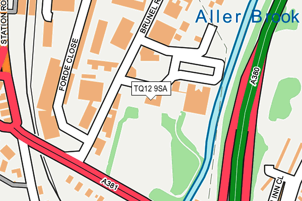TQ12 9SA map - OS OpenMap – Local (Ordnance Survey)