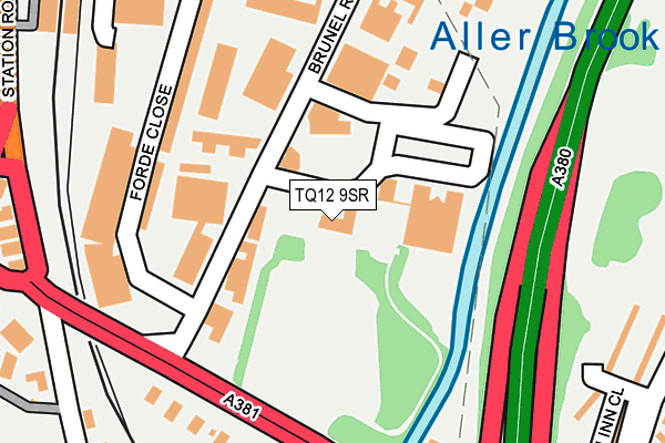 TQ12 9SR map - OS OpenMap – Local (Ordnance Survey)