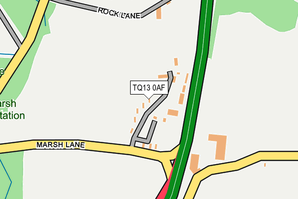 TQ13 0AF map - OS OpenMap – Local (Ordnance Survey)