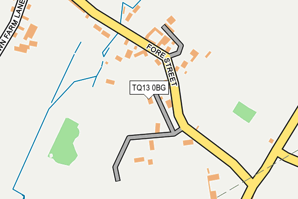 TQ13 0BG map - OS OpenMap – Local (Ordnance Survey)
