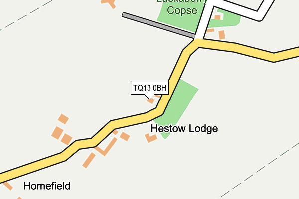 TQ13 0BH map - OS OpenMap – Local (Ordnance Survey)