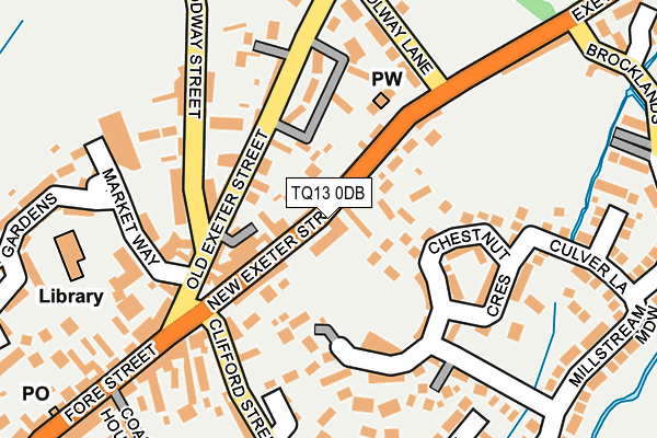 TQ13 0DB map - OS OpenMap – Local (Ordnance Survey)