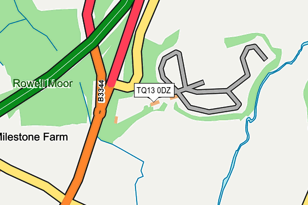 TQ13 0DZ map - OS OpenMap – Local (Ordnance Survey)