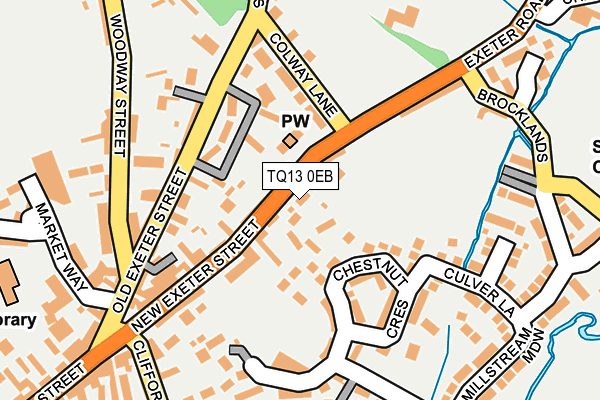 TQ13 0EB map - OS OpenMap – Local (Ordnance Survey)