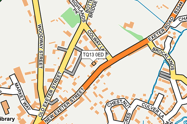 TQ13 0ED map - OS OpenMap – Local (Ordnance Survey)