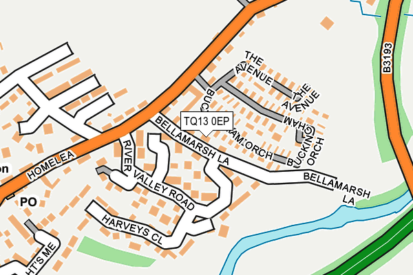 TQ13 0EP map - OS OpenMap – Local (Ordnance Survey)