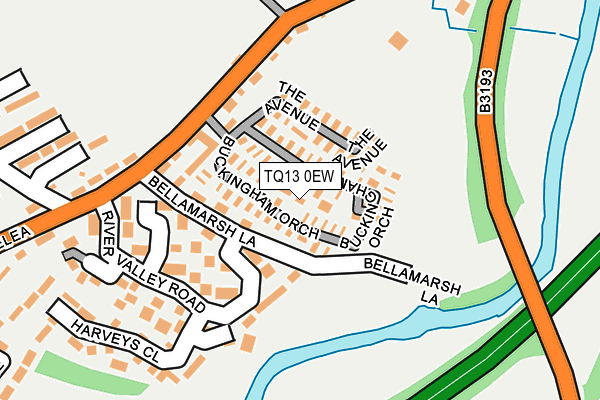 TQ13 0EW map - OS OpenMap – Local (Ordnance Survey)