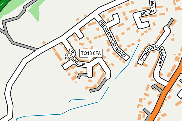 TQ13 0FA map - OS OpenMap – Local (Ordnance Survey)