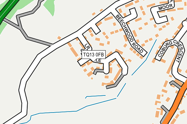 TQ13 0FB map - OS OpenMap – Local (Ordnance Survey)