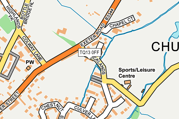 TQ13 0FF map - OS OpenMap – Local (Ordnance Survey)