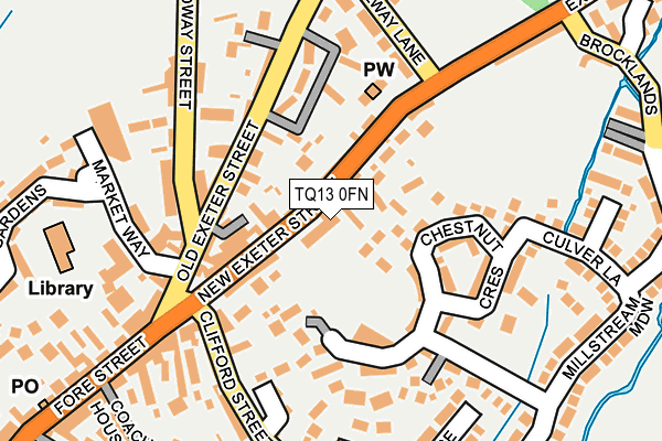 TQ13 0FN map - OS OpenMap – Local (Ordnance Survey)