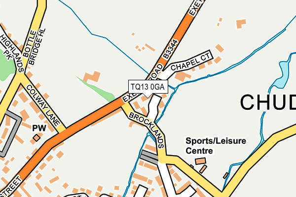 TQ13 0GA map - OS OpenMap – Local (Ordnance Survey)