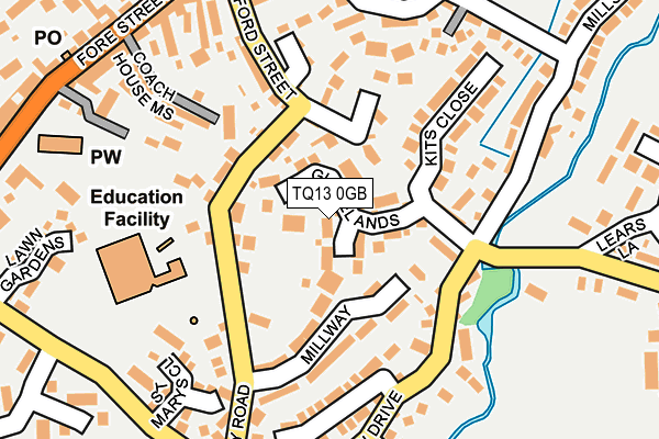 TQ13 0GB map - OS OpenMap – Local (Ordnance Survey)