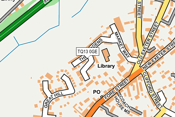 TQ13 0GE map - OS OpenMap – Local (Ordnance Survey)