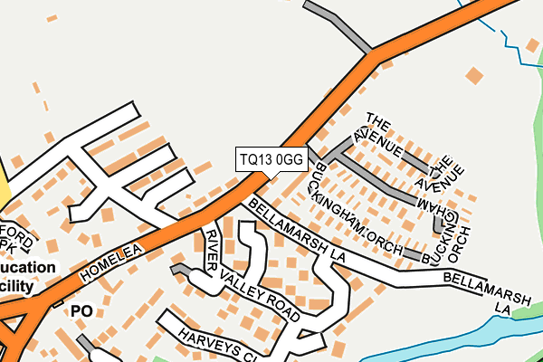 TQ13 0GG map - OS OpenMap – Local (Ordnance Survey)