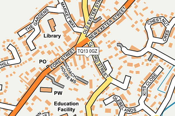 TQ13 0GZ map - OS OpenMap – Local (Ordnance Survey)
