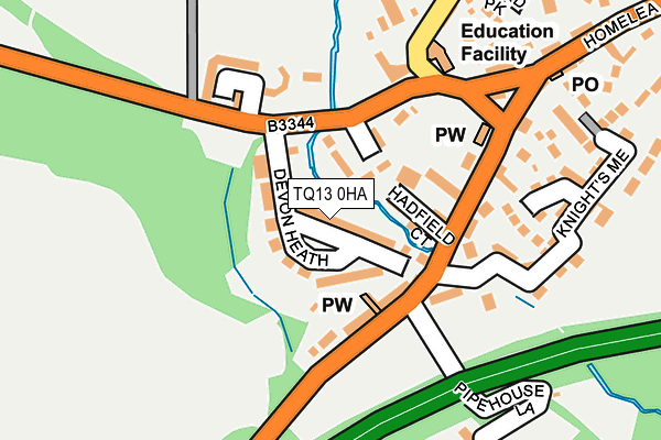 TQ13 0HA map - OS OpenMap – Local (Ordnance Survey)