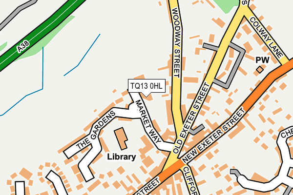 TQ13 0HL map - OS OpenMap – Local (Ordnance Survey)