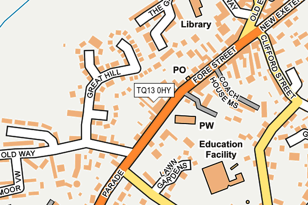 TQ13 0HY map - OS OpenMap – Local (Ordnance Survey)