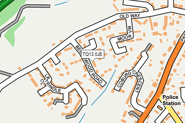 TQ13 0JE map - OS OpenMap – Local (Ordnance Survey)