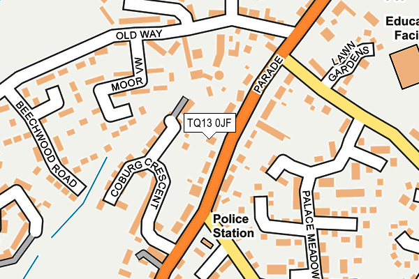 TQ13 0JF map - OS OpenMap – Local (Ordnance Survey)