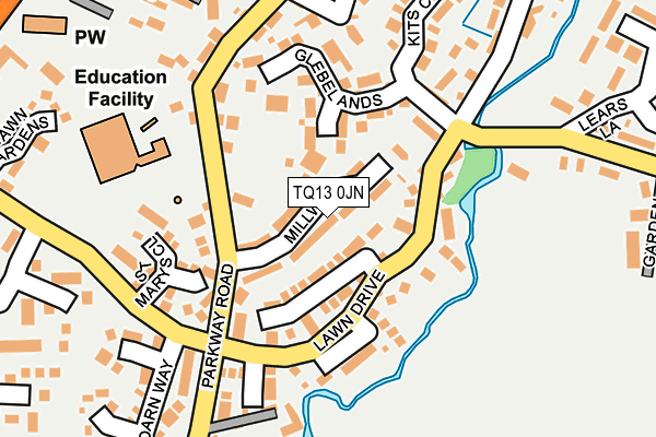 TQ13 0JN map - OS OpenMap – Local (Ordnance Survey)
