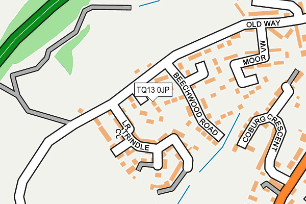 TQ13 0JP map - OS OpenMap – Local (Ordnance Survey)