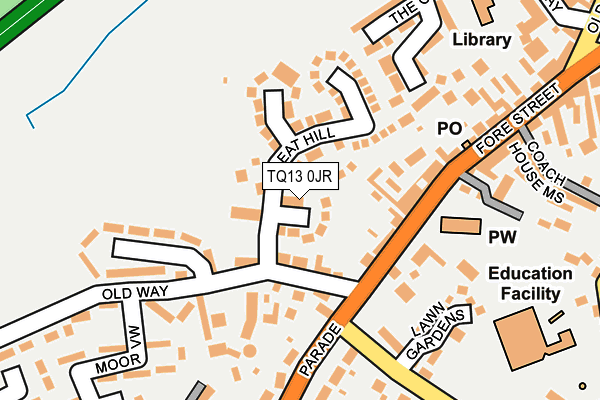 TQ13 0JR map - OS OpenMap – Local (Ordnance Survey)