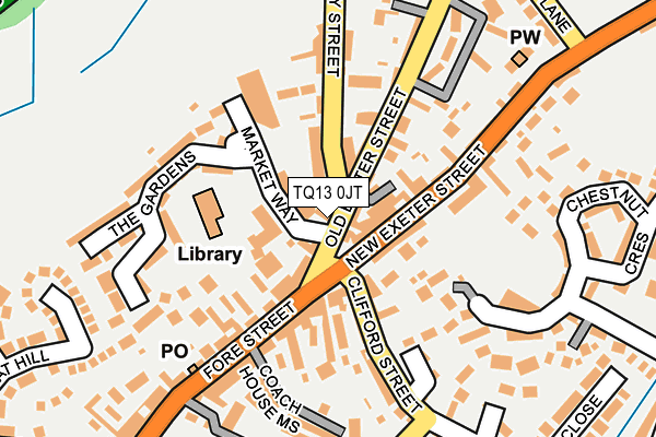 TQ13 0JT map - OS OpenMap – Local (Ordnance Survey)
