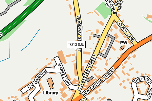TQ13 0JU map - OS OpenMap – Local (Ordnance Survey)